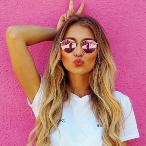 LIKE NEW RayBan Round Metal RB3447 Pink Mirror Flash Ray ban Sunglasses - Picture 14 of 16